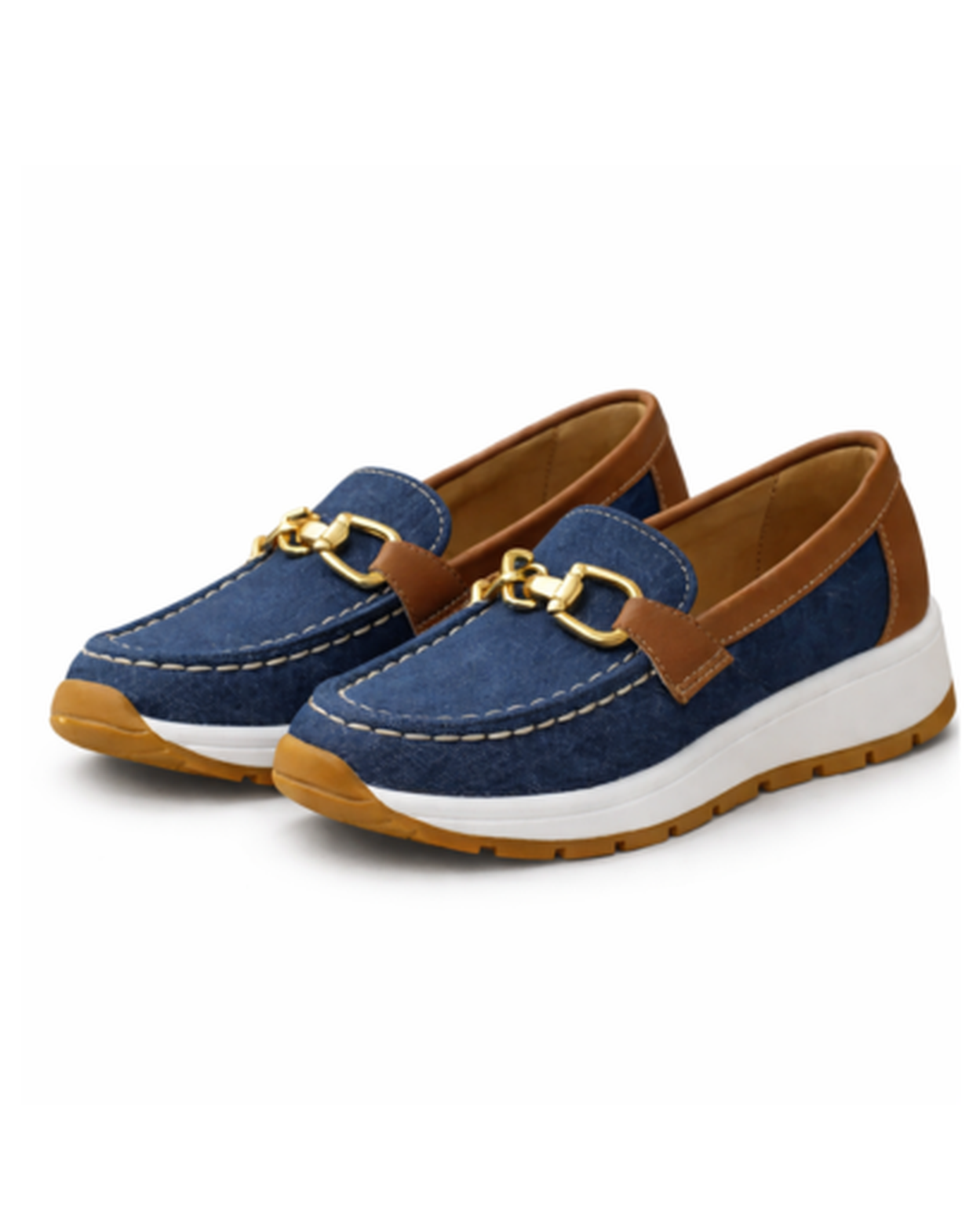 Mocassins Femme Plateforme – Chaîne Métallique & Style Casual Chic | Confort & Élégance Quotidienne