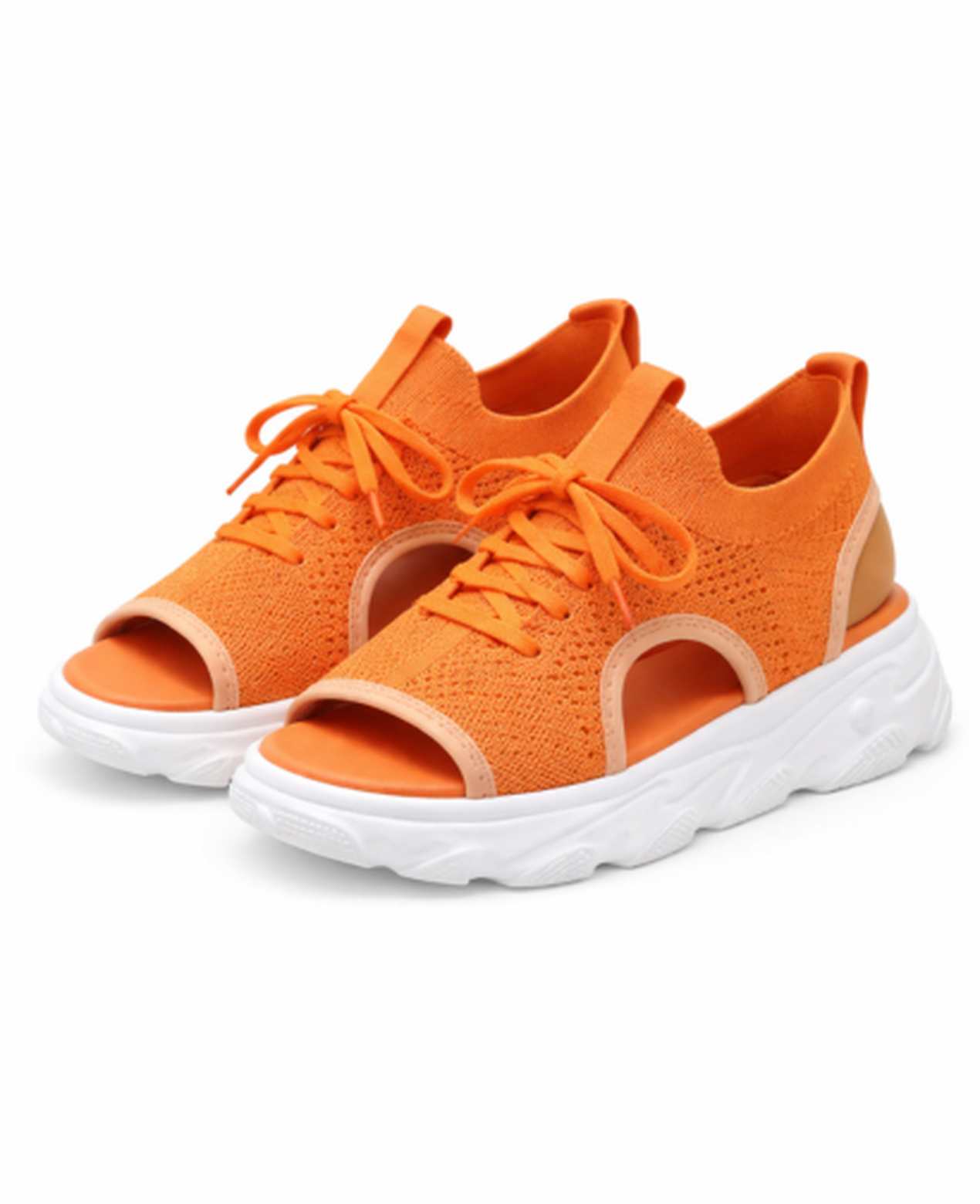 Sandales Plateforme Femme – Semelle Épaisse Ajourée & Lacets, Style Tendance Confort Été