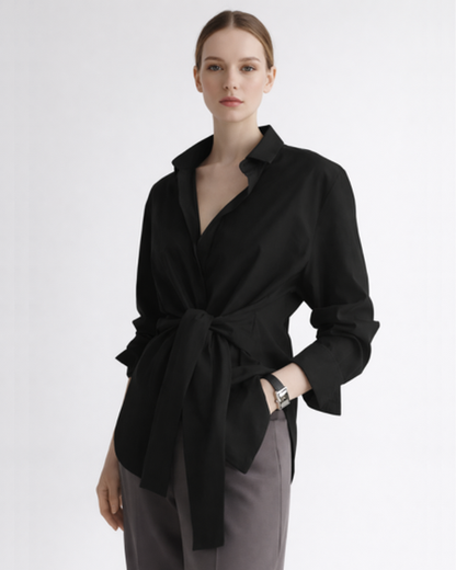 Chemise Femme Cintrée à Nouer – Style Chic & Coupe Valorisante | Bureau & Casual Élégant