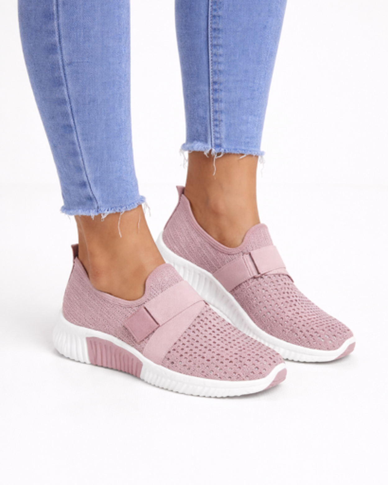 Baskets slip-on femme – confort léger en maille perforée | semelle amortissante