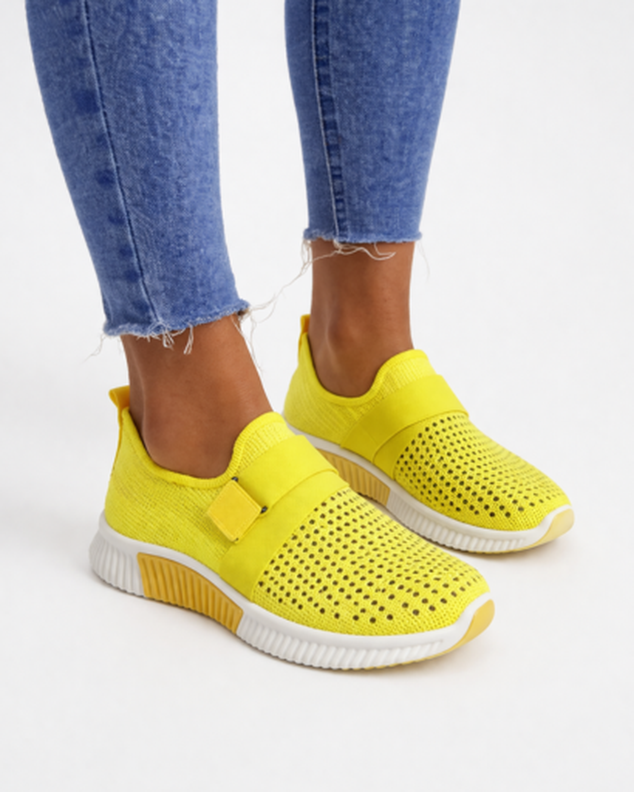 Baskets slip-on femme – confort léger en maille perforée | semelle amortissante