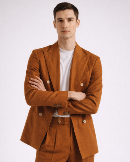 Blazer Croisé Homme Coupe Ajustée – Élégance Structurée & Style Tailleur | Bureau & Soirée