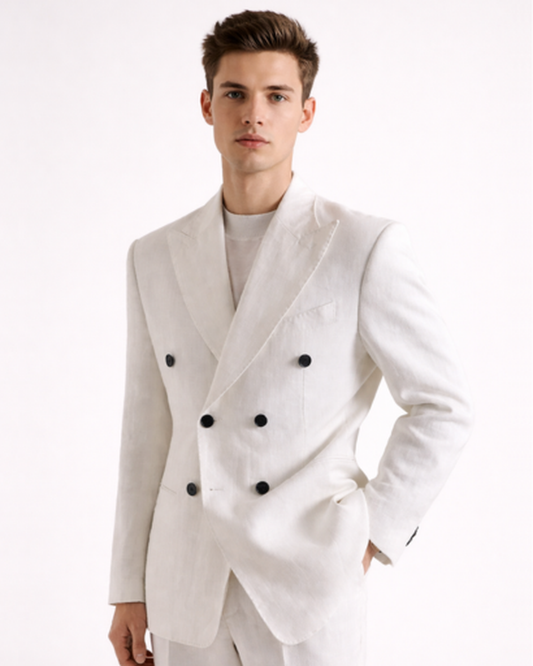 Blazer Croisé Homme Coupe Ajustée – Élégance Structurée & Style Tailleur | Bureau & Soirée