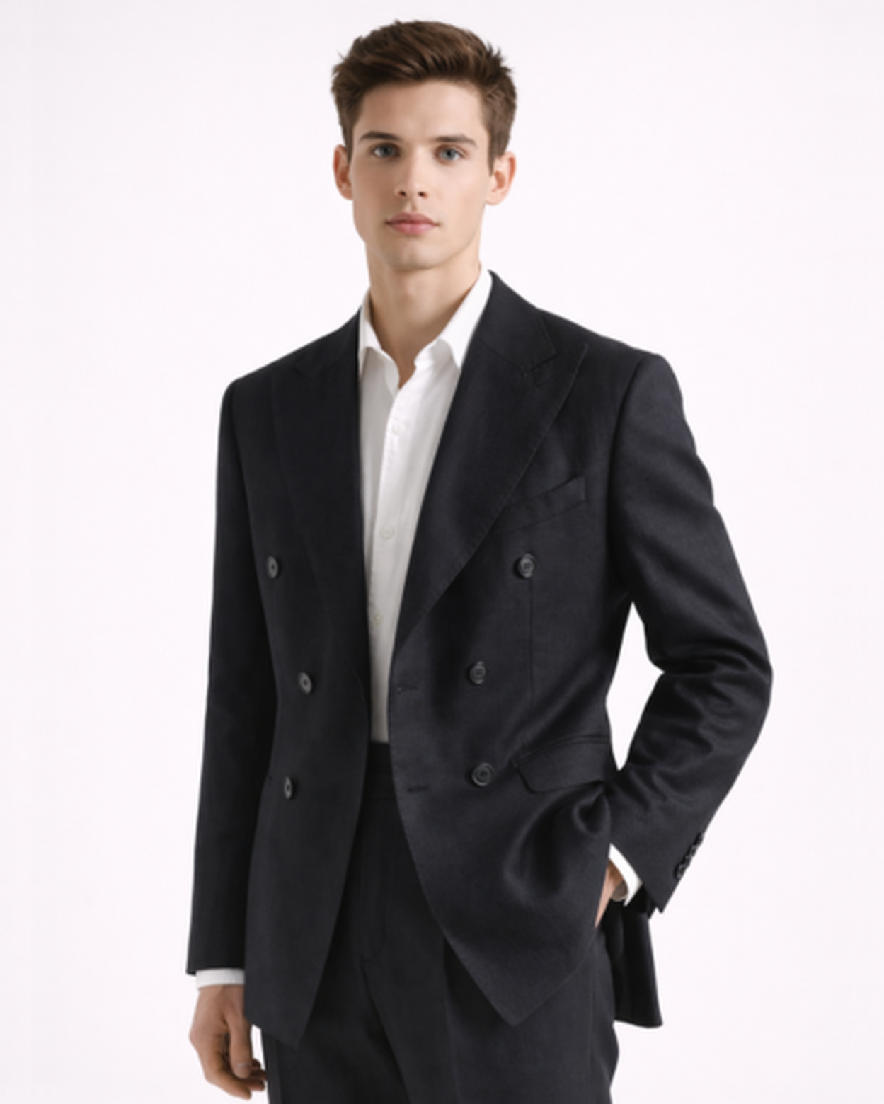 Blazer Croisé Homme Coupe Ajustée – Élégance Structurée & Style Tailleur | Bureau & Soirée