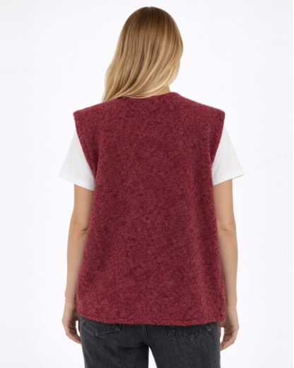 Gilet Sans Manches Femme Maille Texturée – Coupe Droite & Style Tendance | Casual Chic