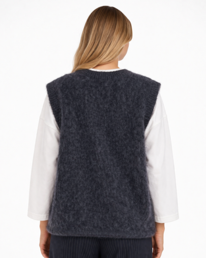 Gilet Sans Manches Femme Maille Texturée – Coupe Droite & Style Tendance | Casual Chic