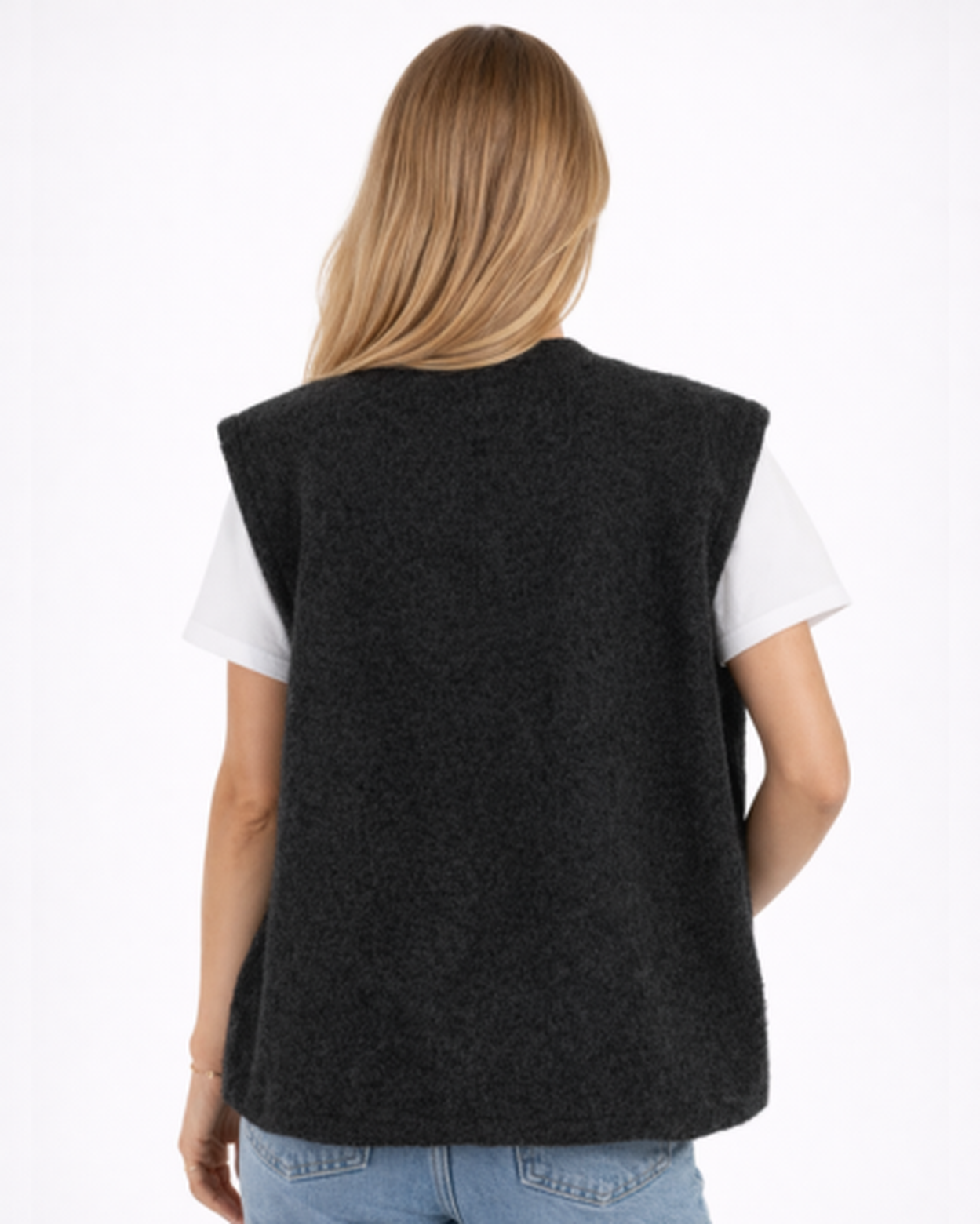 Gilet Sans Manches Femme Maille Texturée – Coupe Droite & Style Tendance | Casual Chic