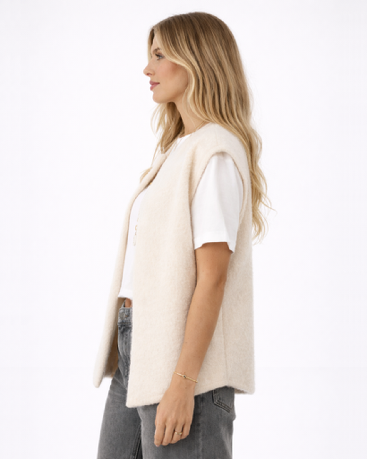 Gilet Sans Manches Femme Maille Texturée – Coupe Droite & Style Tendance | Casual Chic