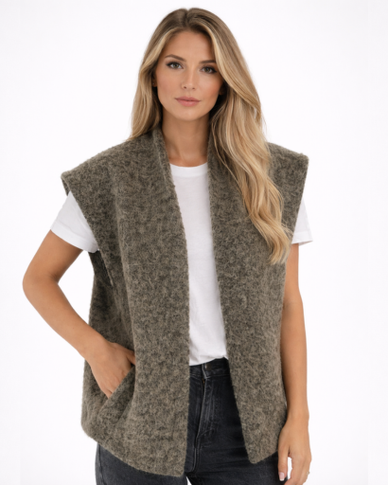 Gilet Sans Manches Femme Maille Texturée – Coupe Droite & Style Tendance | Casual Chic