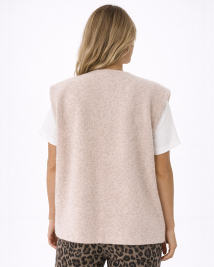 Gilet Sans Manches Femme Maille Texturée – Coupe Droite & Style Tendance | Casual Chic