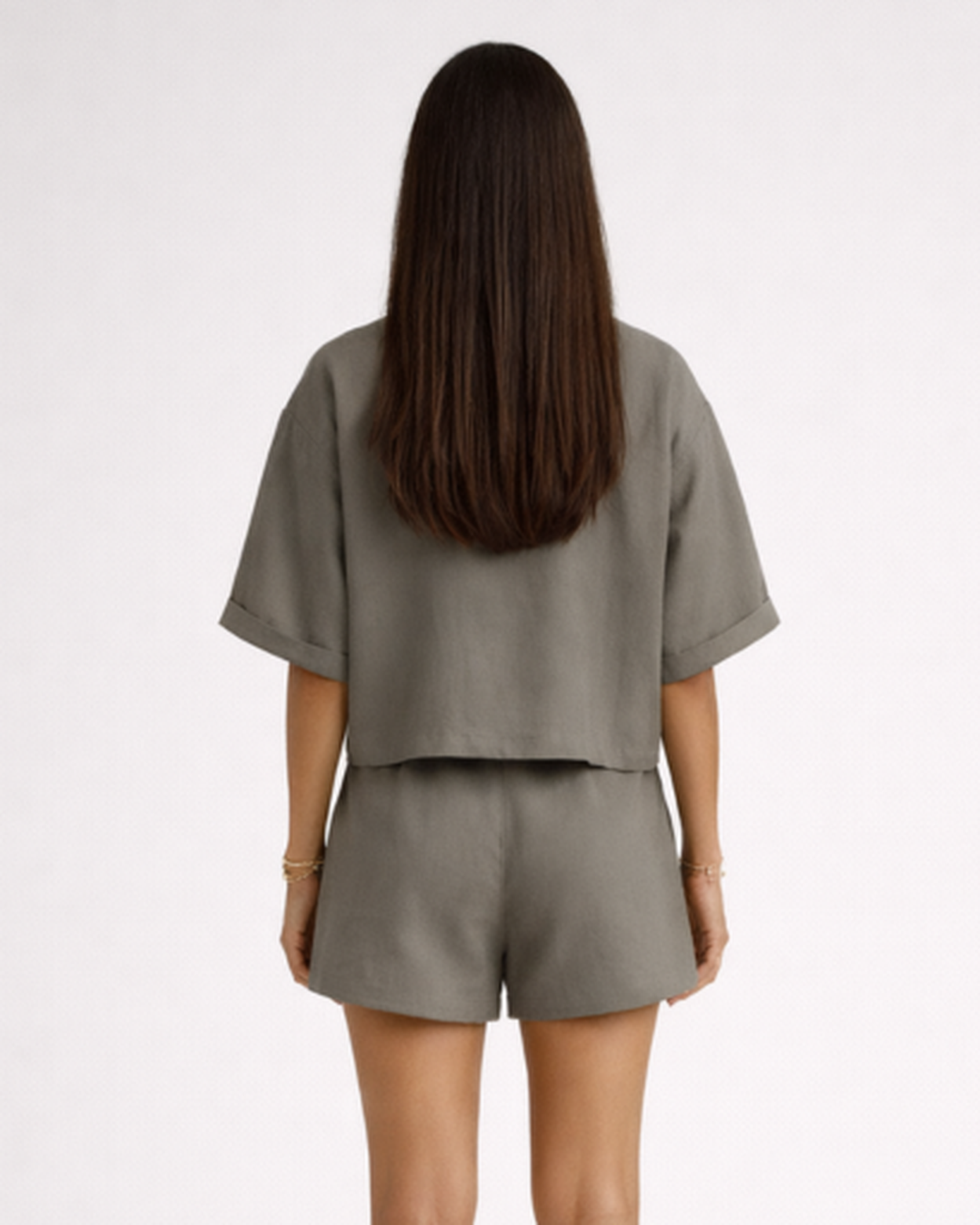 Ensemble femme chemise ample & short – allure fluide taille haute | short jambe large