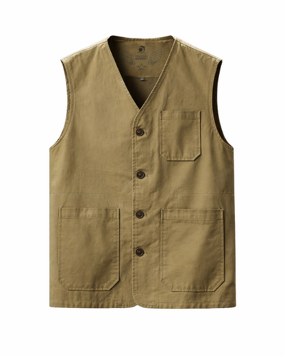 Gilet Sans Manches Homme Boutonné – Style Casual Élégant & Coupe Droite, vue produit