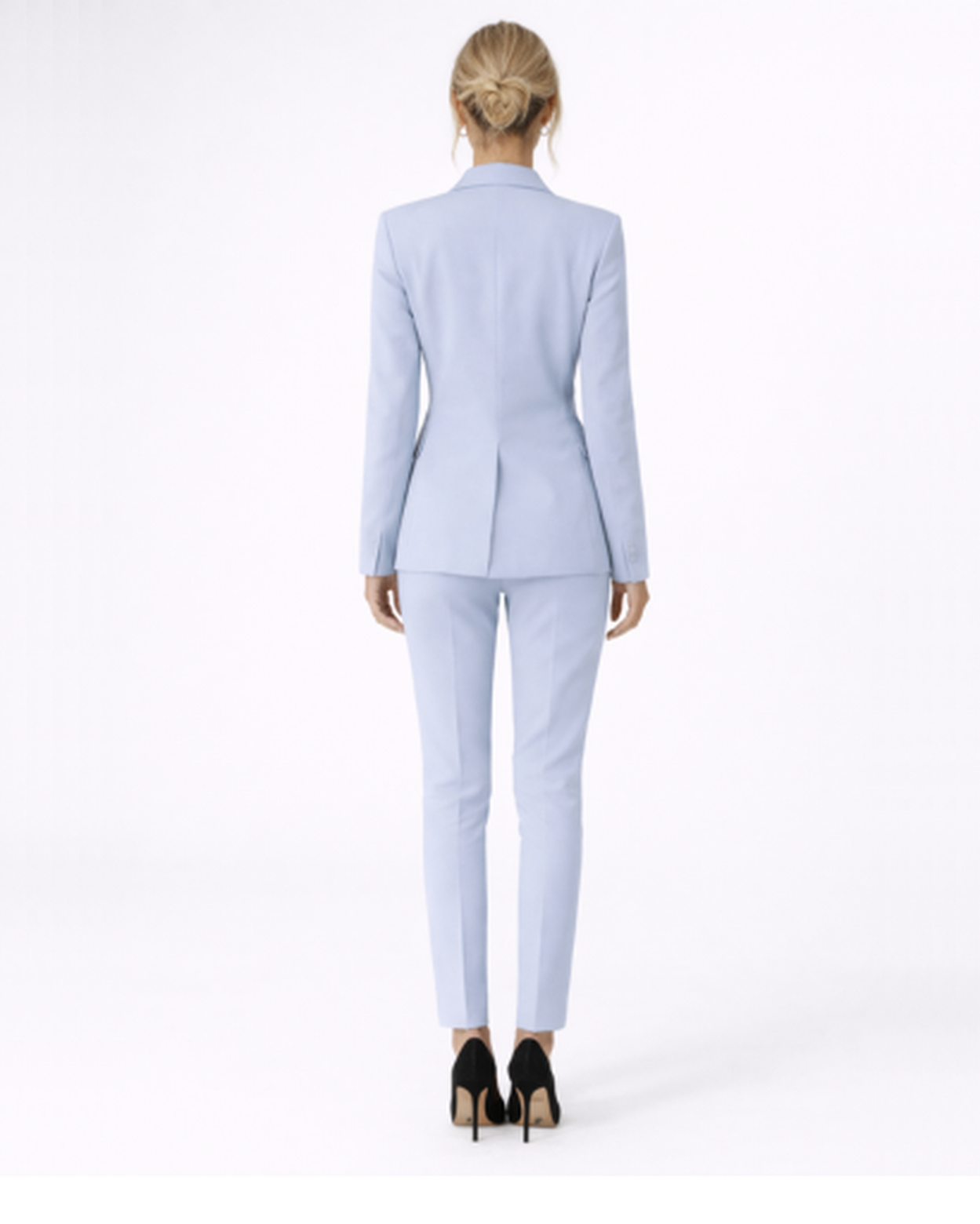 Tailleur Femme Blazer Croisé Pantalon Ajusté Élégant