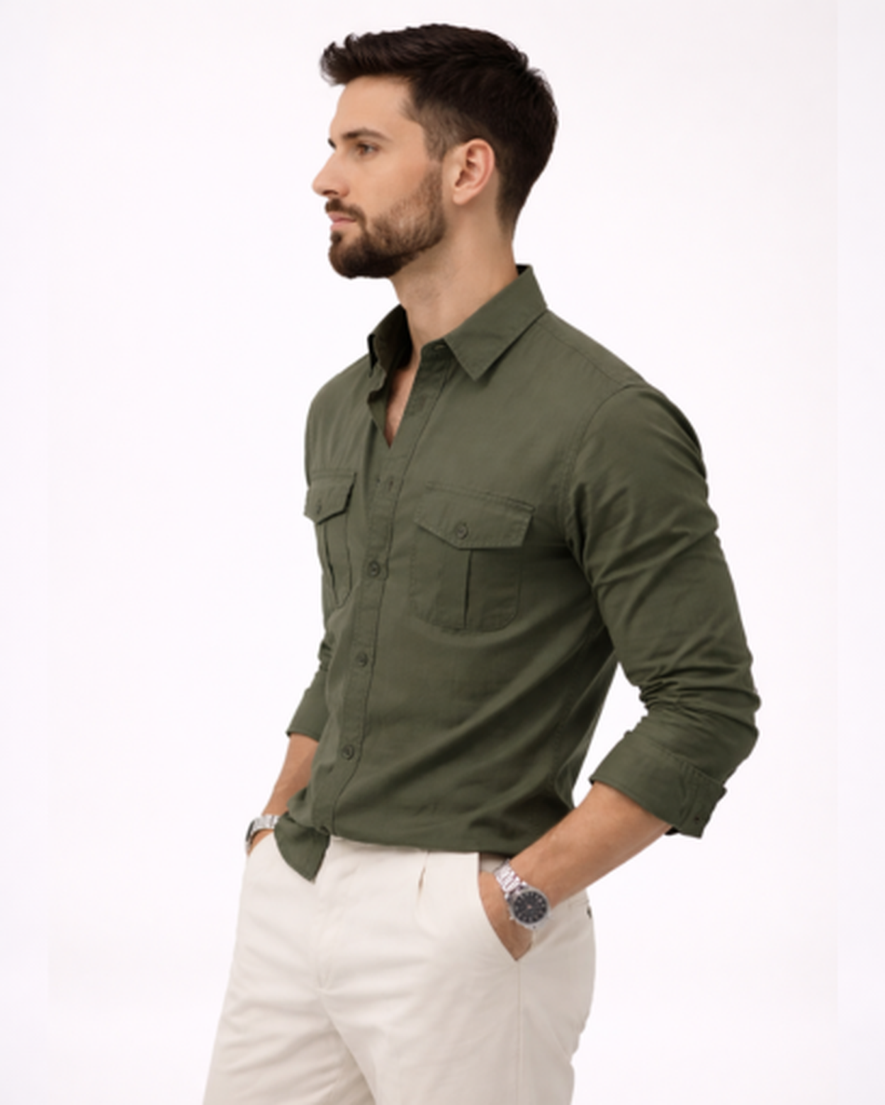 Chemise Homme Manches Longues Coupe Ajustée – Style Raffiné & Matière Respirante | Bureau Chic