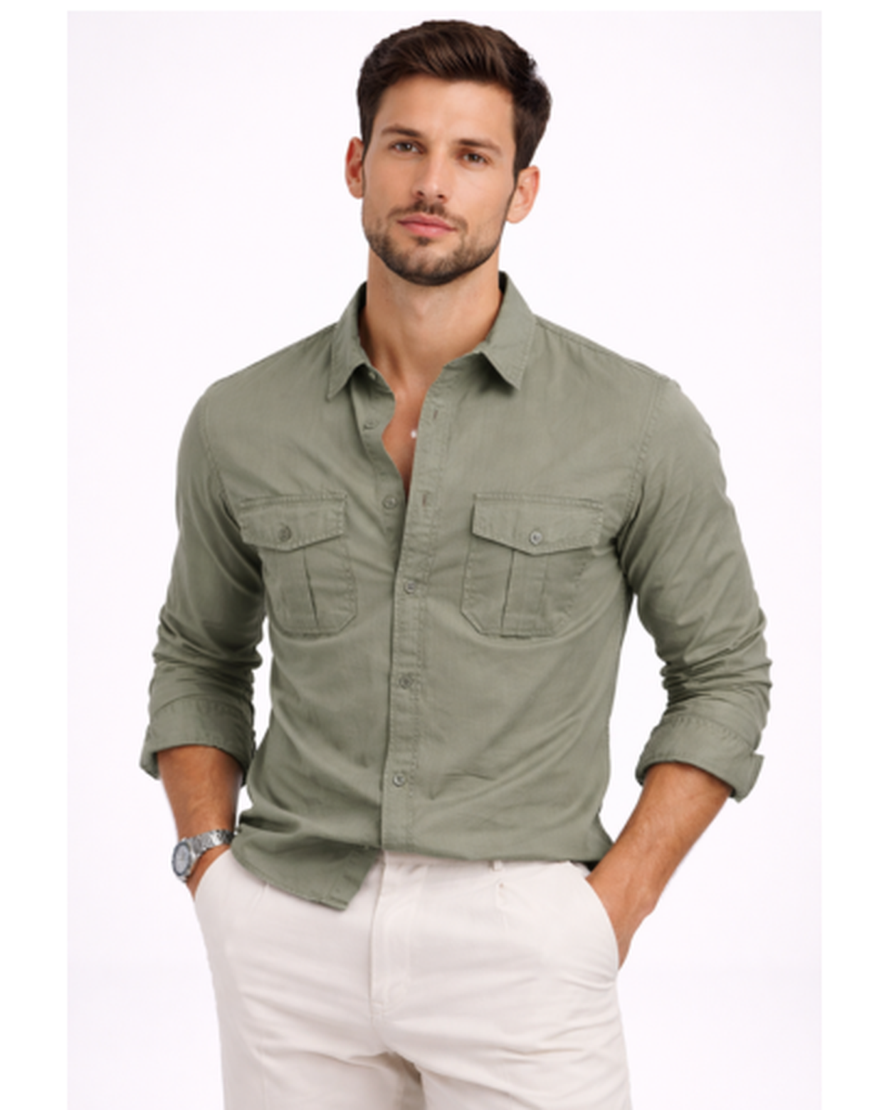 Chemise Homme Manches Longues Coupe Ajustée – Style Raffiné & Matière Respirante | Bureau Chic