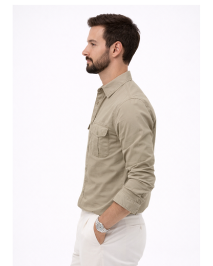 Chemise Homme Manches Longues Coupe Ajustée – Style Raffiné & Matière Respirante | Bureau Chic