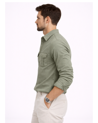Chemise Homme Manches Longues Coupe Ajustée – Style Raffiné & Matière Respirante | Bureau Chic