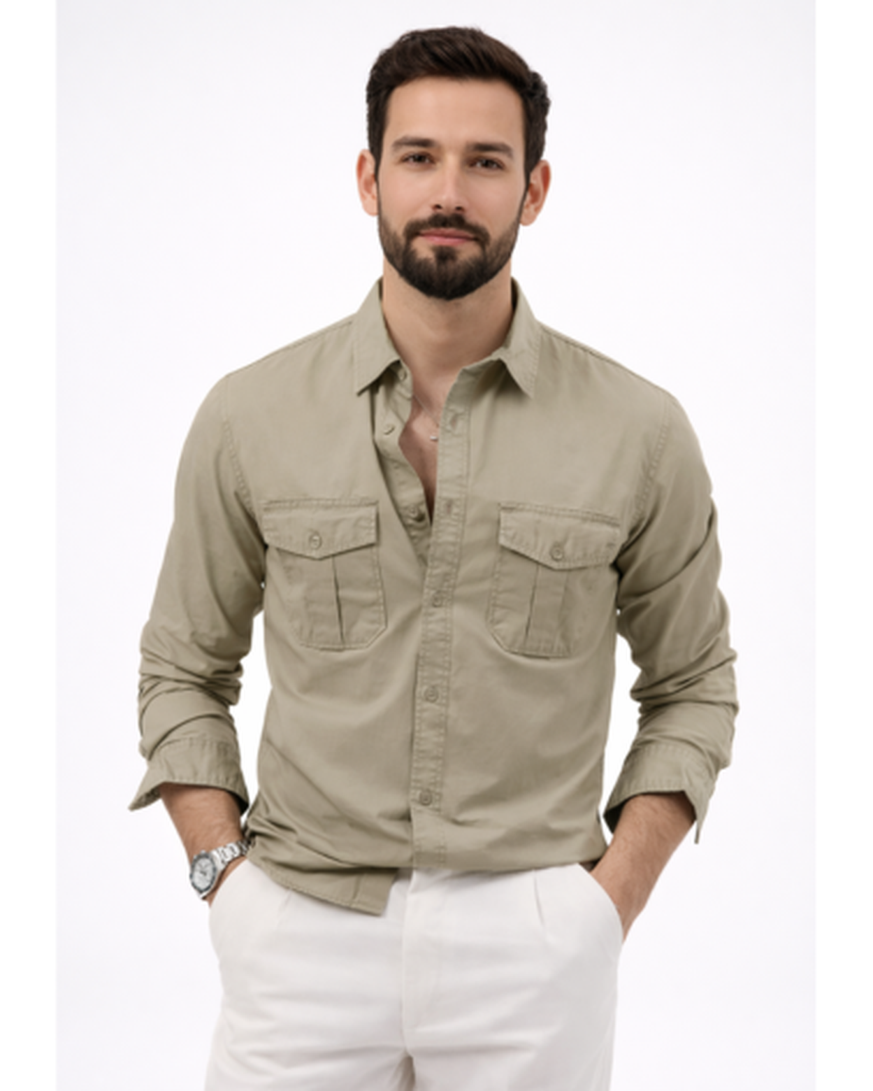 Chemise Homme Manches Longues Coupe Ajustée – Style Raffiné & Matière Respirante | Bureau Chic