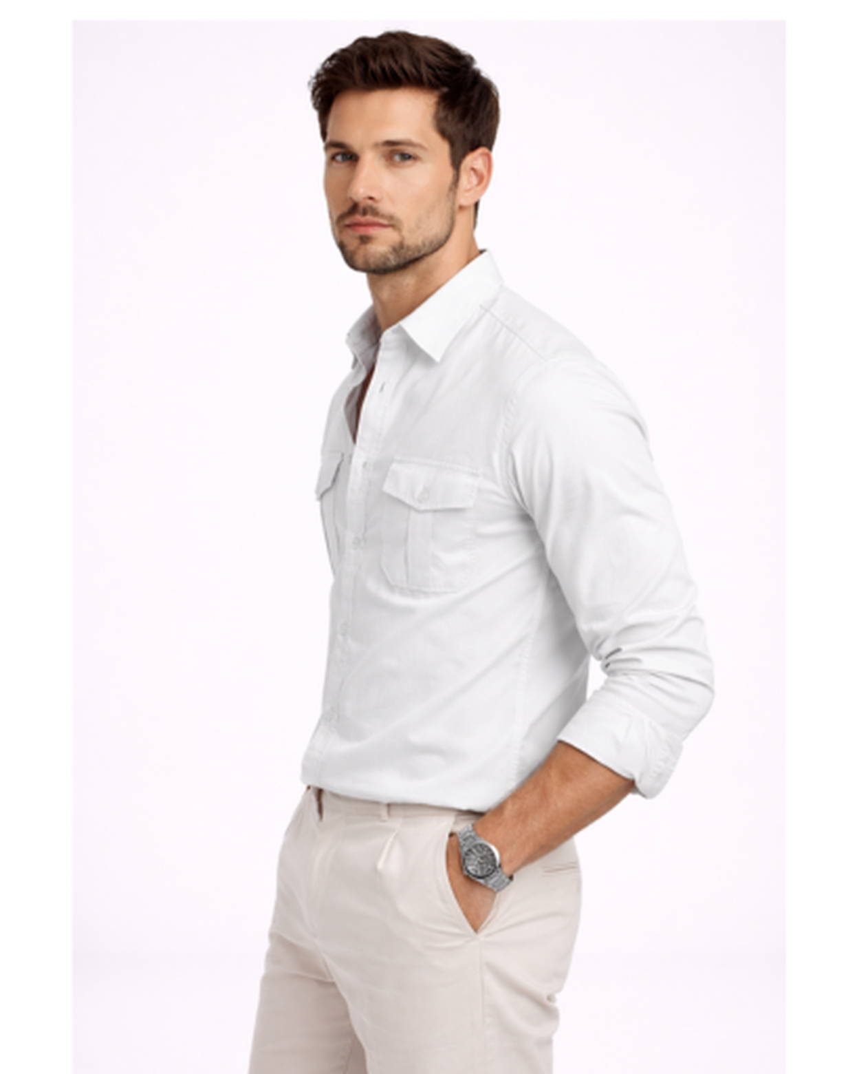 Chemise Homme Manches Longues Coupe Ajustée – Style Raffiné & Matière Respirante | Bureau Chic