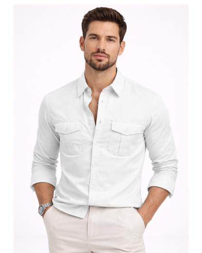 Chemise Homme Manches Longues Coupe Ajustée – Style Raffiné & Matière Respirante | Bureau Chic