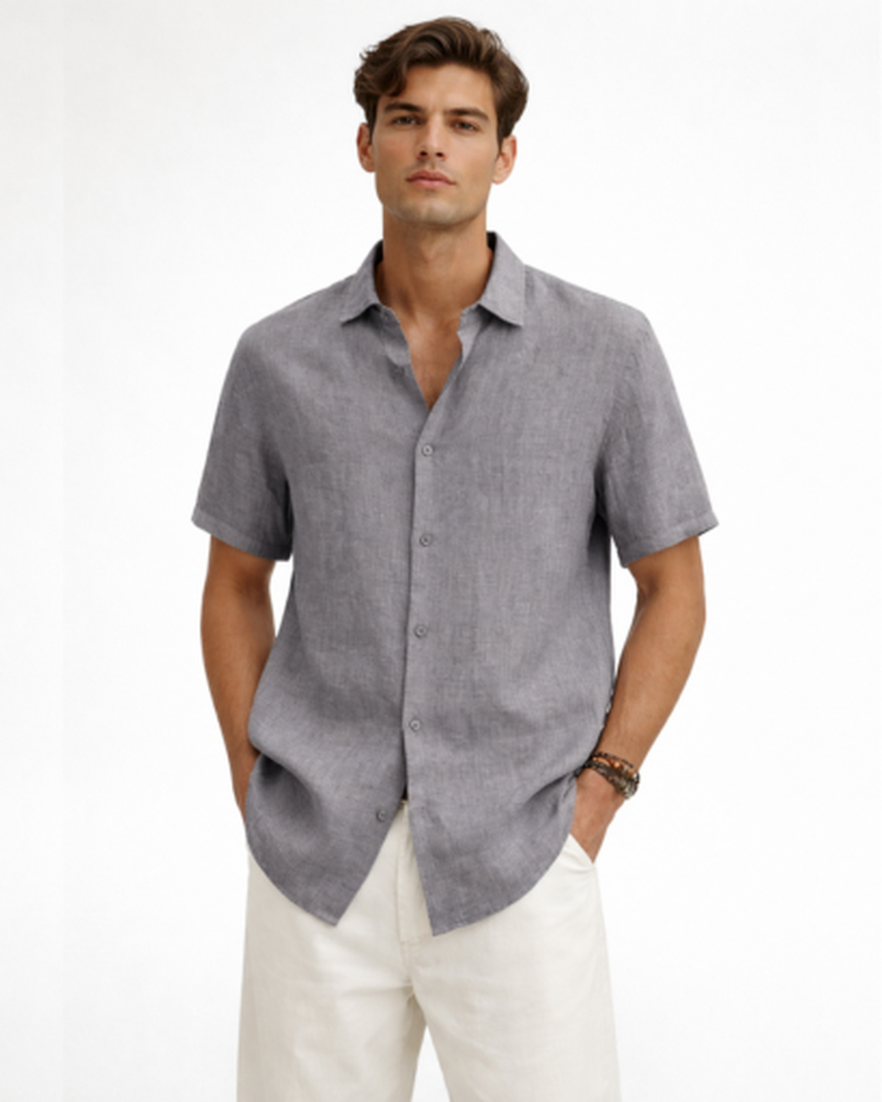 Chemise Homme Manches Courtes Col Classique – Style Intemporel & Coupe Soignée | Bureau & Été