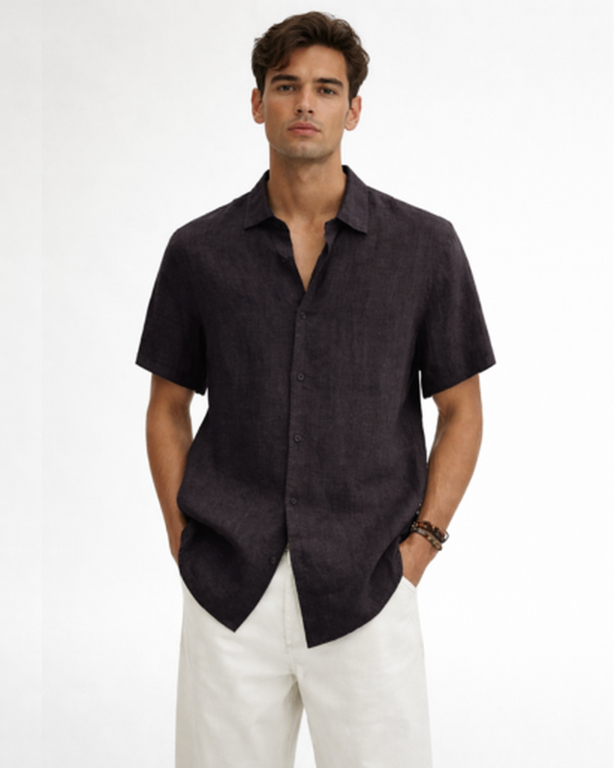 Chemise Homme Manches Courtes Col Classique – Style Intemporel & Coupe Soignée | Bureau & Été