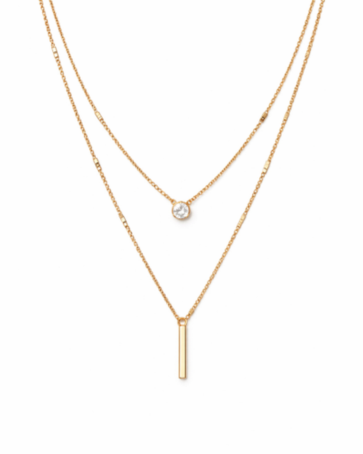 Collier Femme Double Chaîne Doré – vue 1