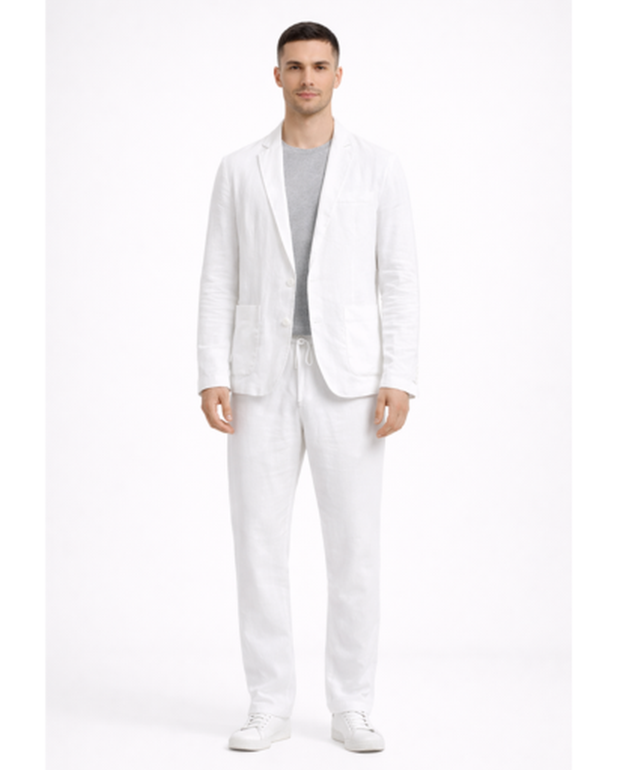 Completo da uomo casual con blazer monopetto e pantaloni a gamba dritta