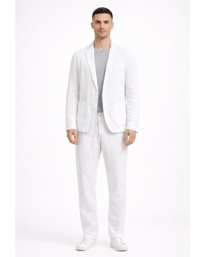 Completo da uomo casual con blazer monopetto e pantaloni a gamba dritta