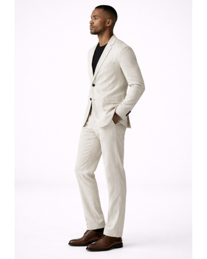 Completo da uomo casual con blazer monopetto e pantaloni a gamba dritta
