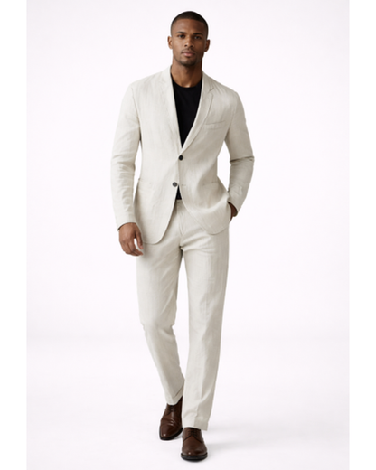 Completo da uomo casual con blazer monopetto e pantaloni a gamba dritta