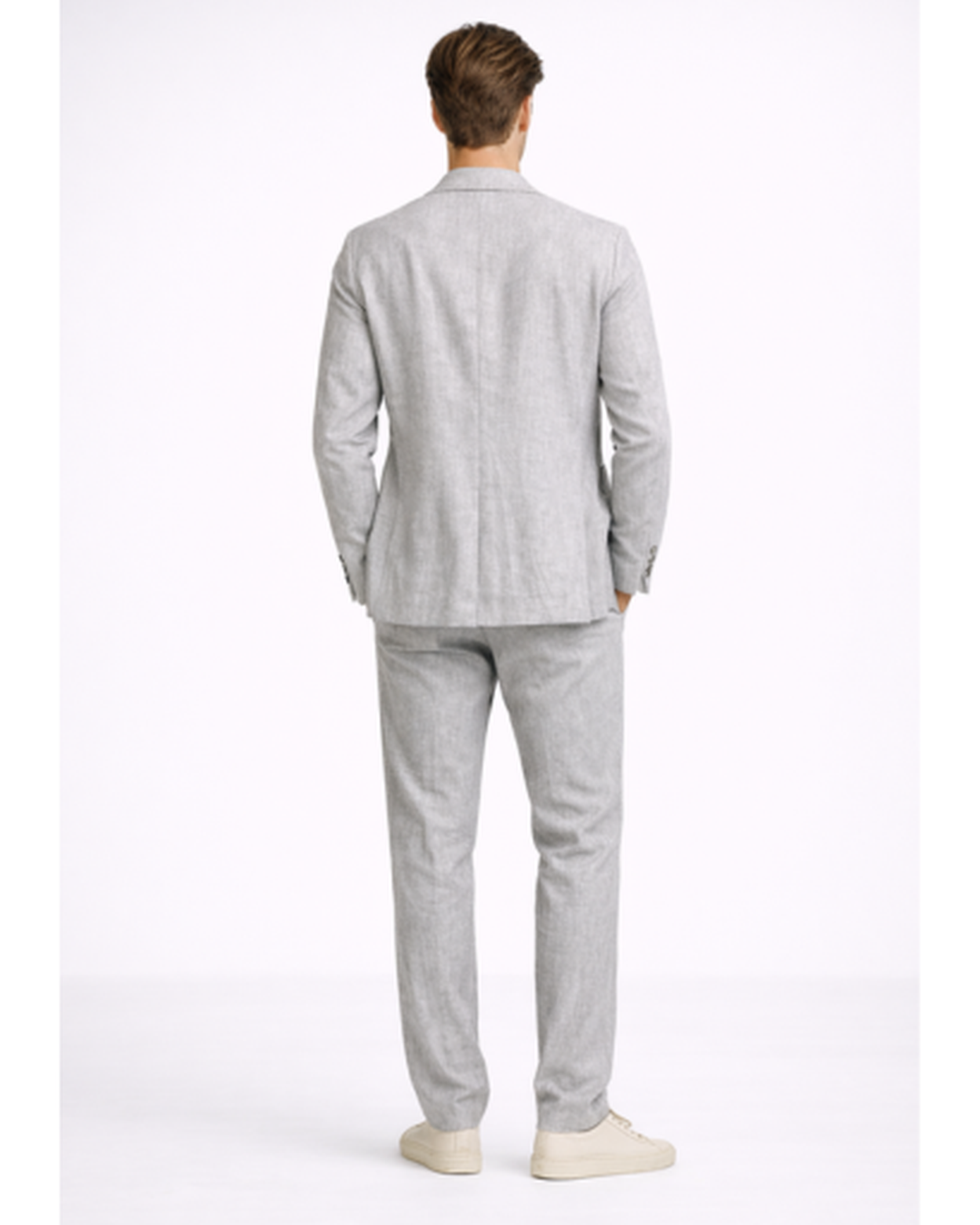 Completo da uomo casual con blazer monopetto e pantaloni a gamba dritta