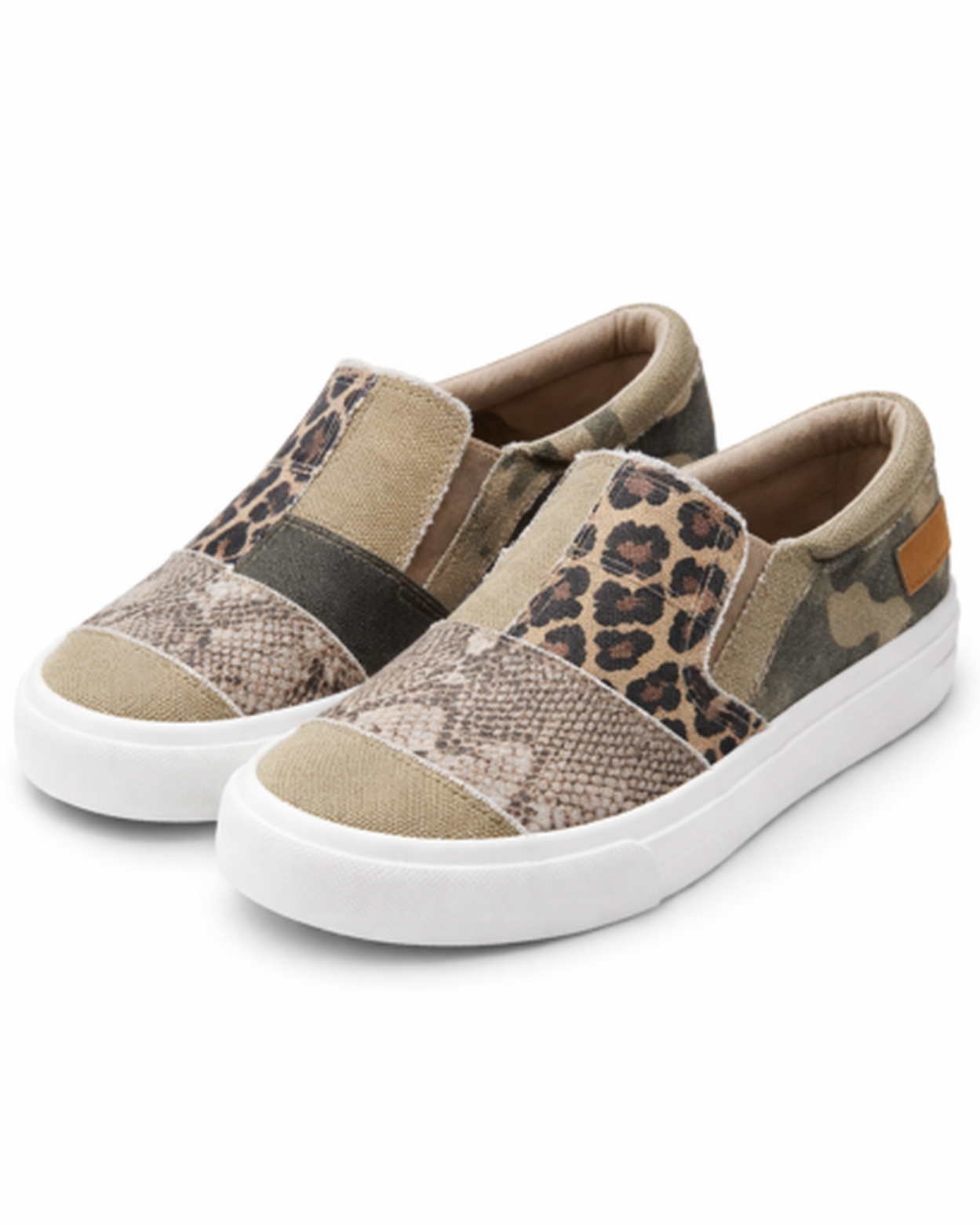 baskets slip-on motifs animaliers, vue de côté