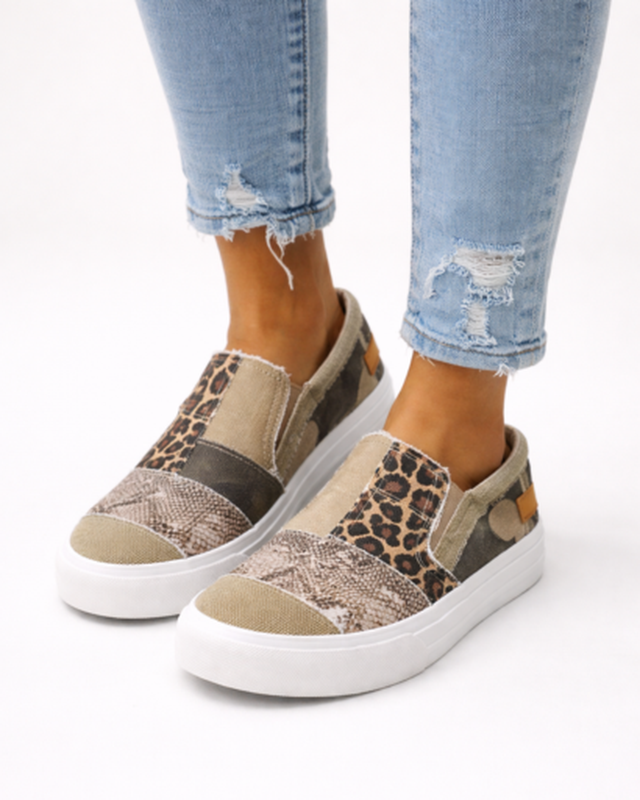 baskets slip-on motifs animaliers, vue arrière
