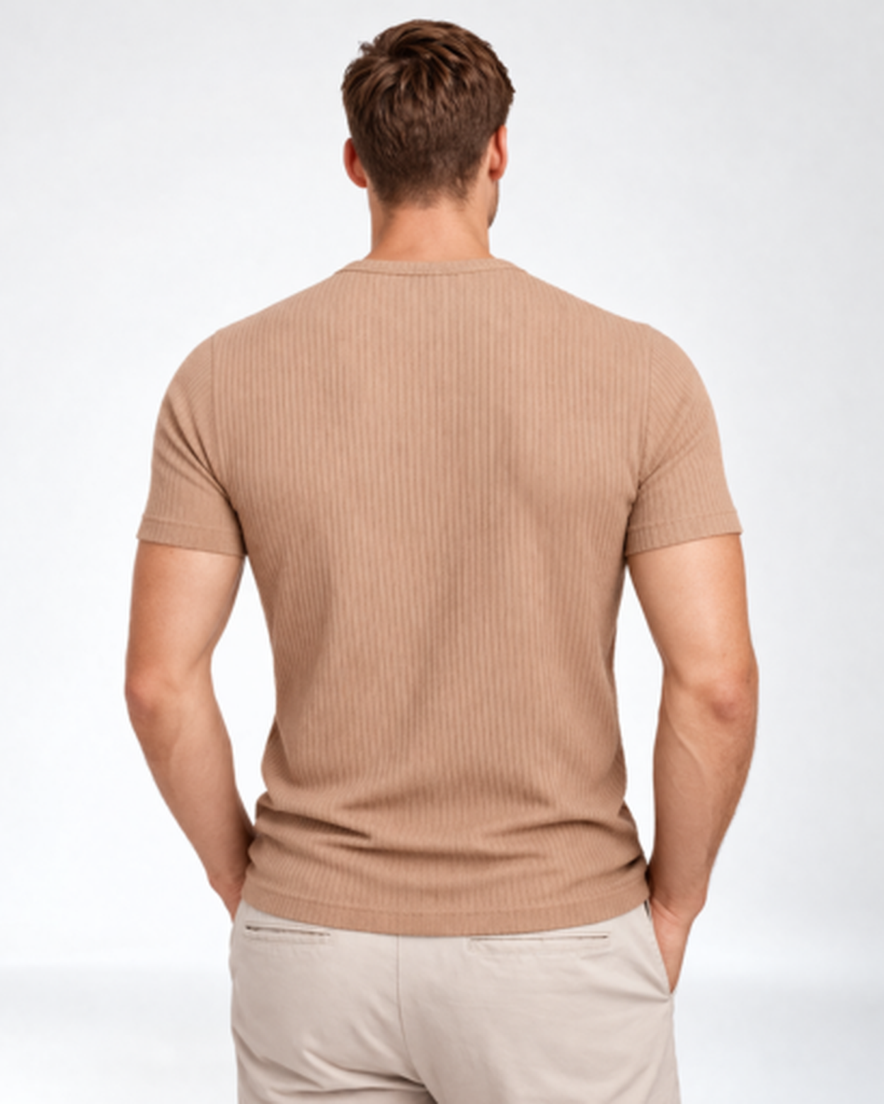 T-Shirt Col Tunisien Homme Côtelé – Coupe Ajustée & Matière Douce | Style Casual Estival