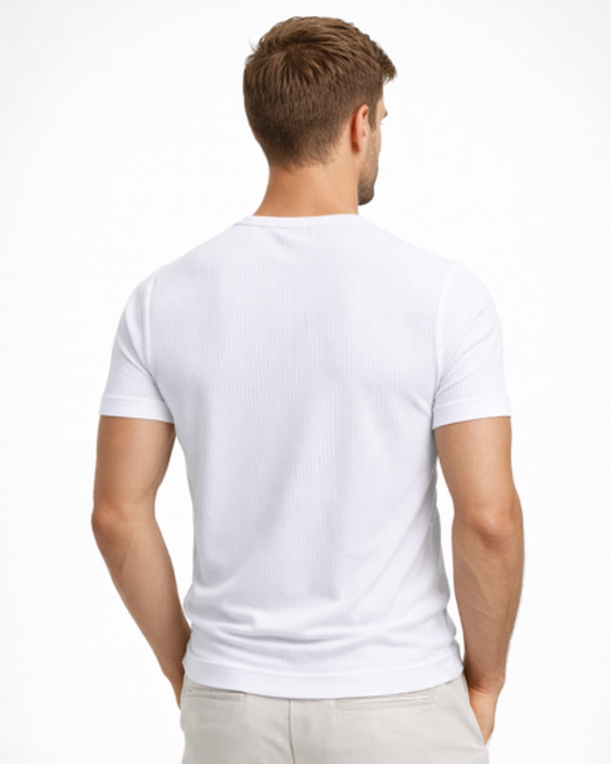 T-Shirt Col Tunisien Homme Côtelé – Coupe Ajustée & Matière Douce | Style Casual Estival