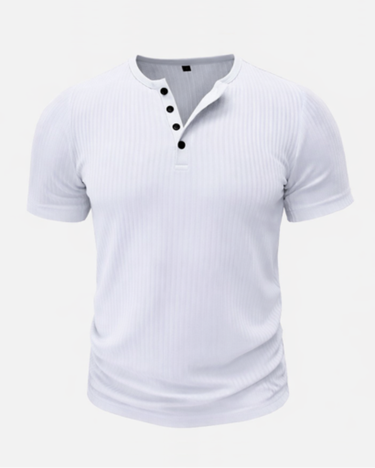t-shirt homme col tunisien côtelé, vue de face