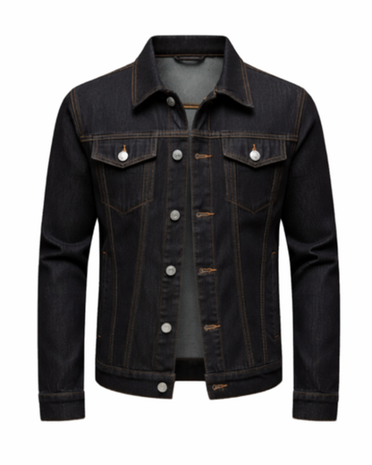 Veste en Jean Homme Ajustée – Style Casual Chic & Boutons Métal | Bureau & Sortie