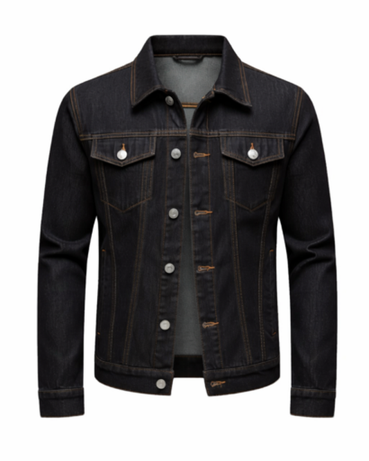Veste en Jean Homme Ajustée – Style Casual Chic & Boutons Métal | Bureau & Sortie