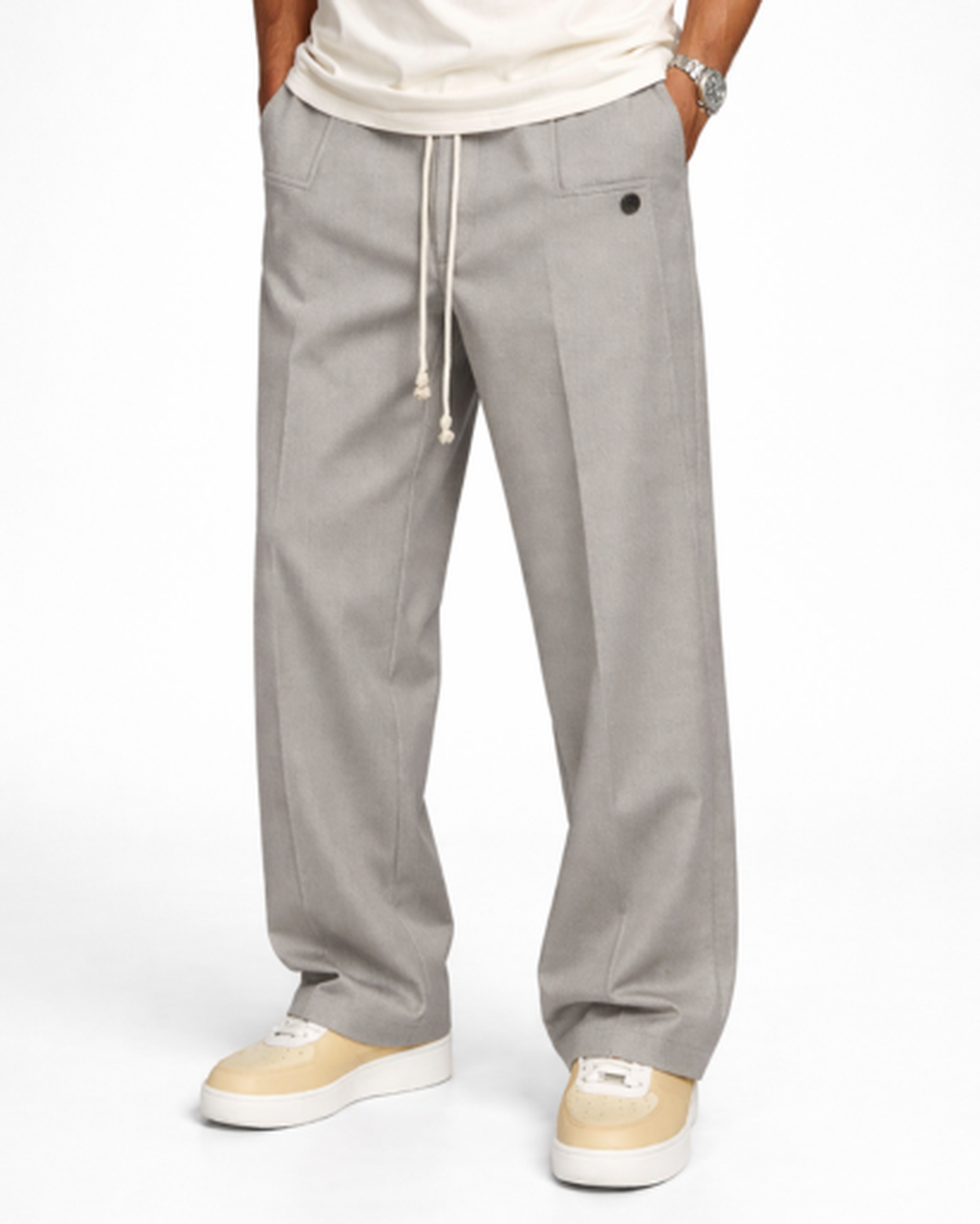 Pantalon Homme Coupe Droite Taille Élastique – Confort Souple & Style Épuré | Casual & Week-End