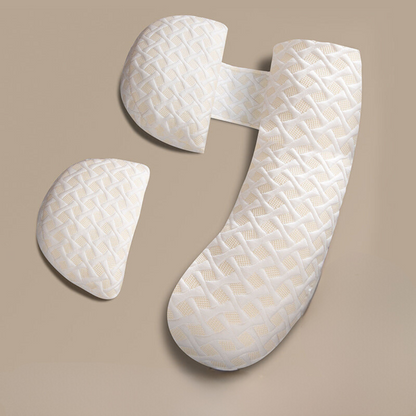 Coussin de grossesse soutenant le ventre et le dos pour dormir sur le côté