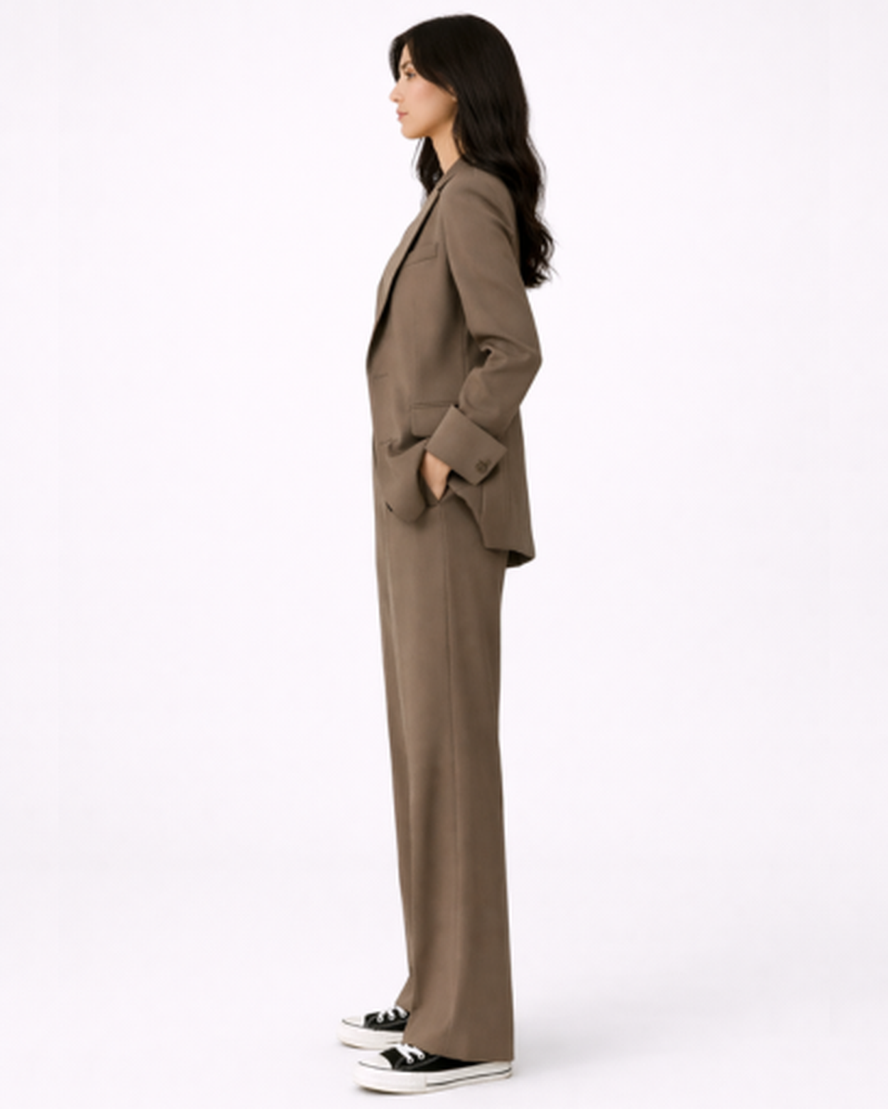Ensemble Tailleur Femme – Blazer Structuré & Pantalon Large Fluide | Bureau Chic & Cérémonie