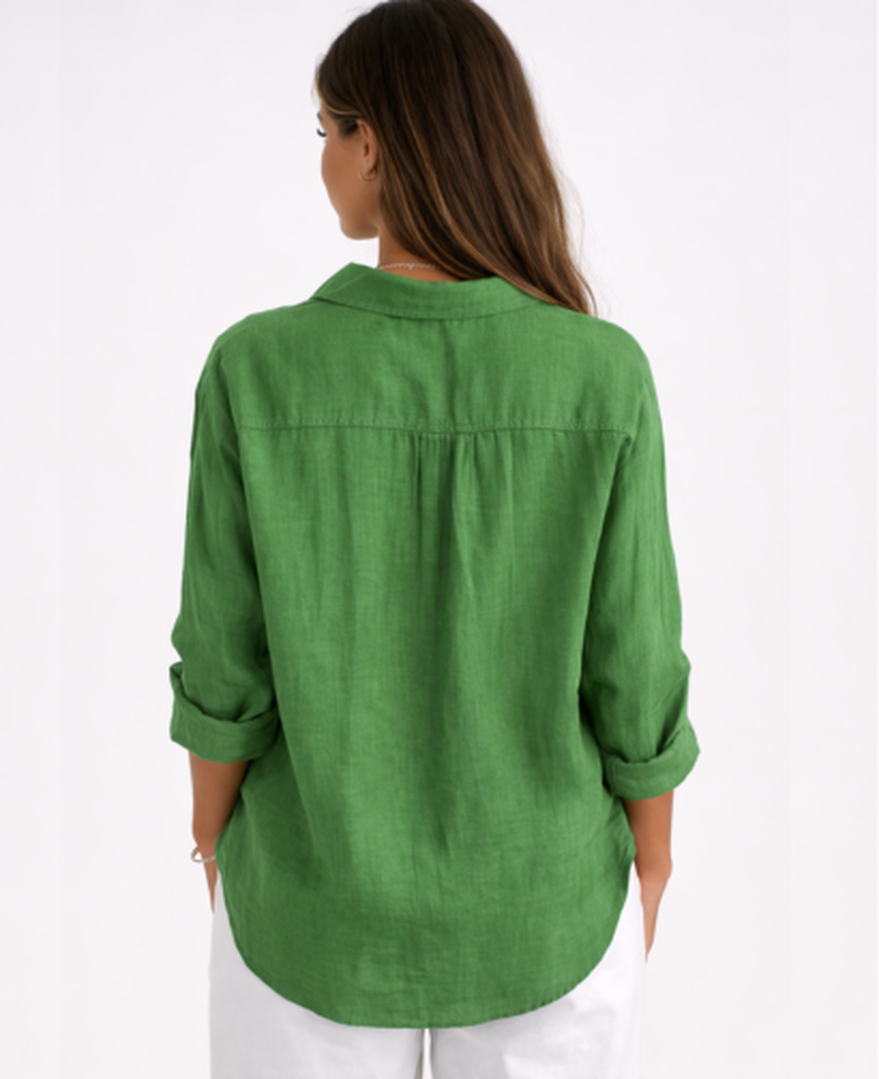 Chemise Femme Fluide – Col Classique & Manches Longues, Élégance Intemporelle Chic
