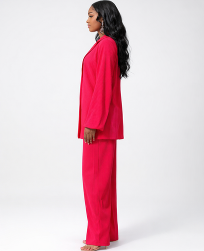Ensemble Femme – Chemise & Pantalon Fluide Coupe Large, Style Décontracté Confort Chic