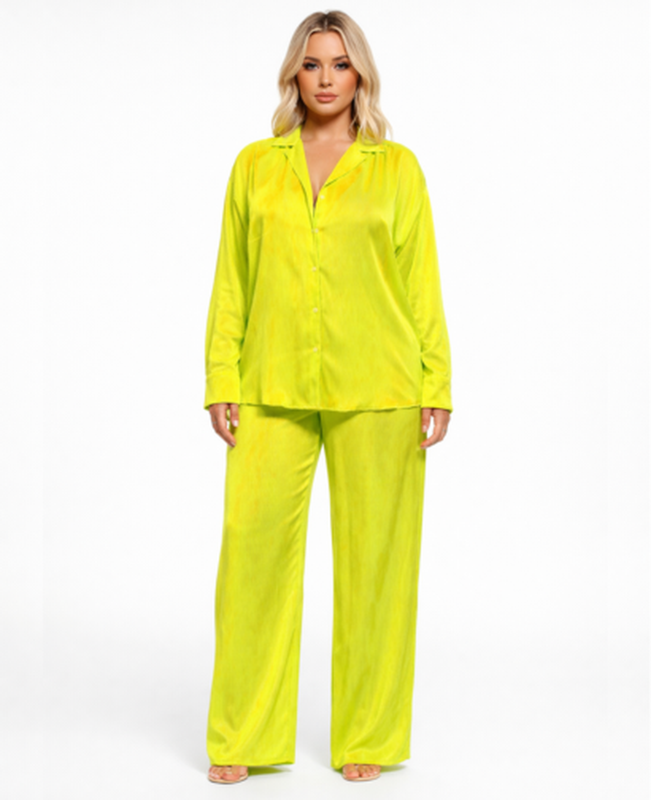 Ensemble Femme – Chemise & Pantalon Fluide Coupe Large, Style Décontracté Confort Chic