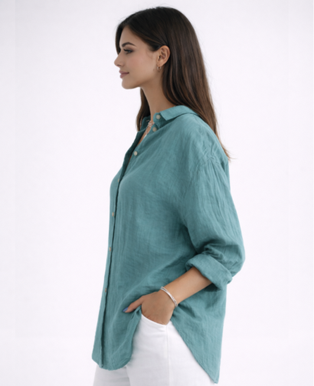 Chemise Femme Fluide – Col Classique & Manches Longues, Élégance Intemporelle Chic