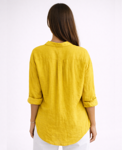 Chemise Femme Fluide – Col Classique & Manches Longues, Élégance Intemporelle Chic