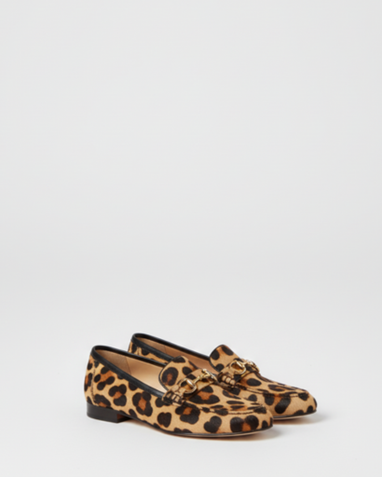 Mocassini Donna Stampa Leopardata con Morsetto Dorato e Finitura Pony Hair