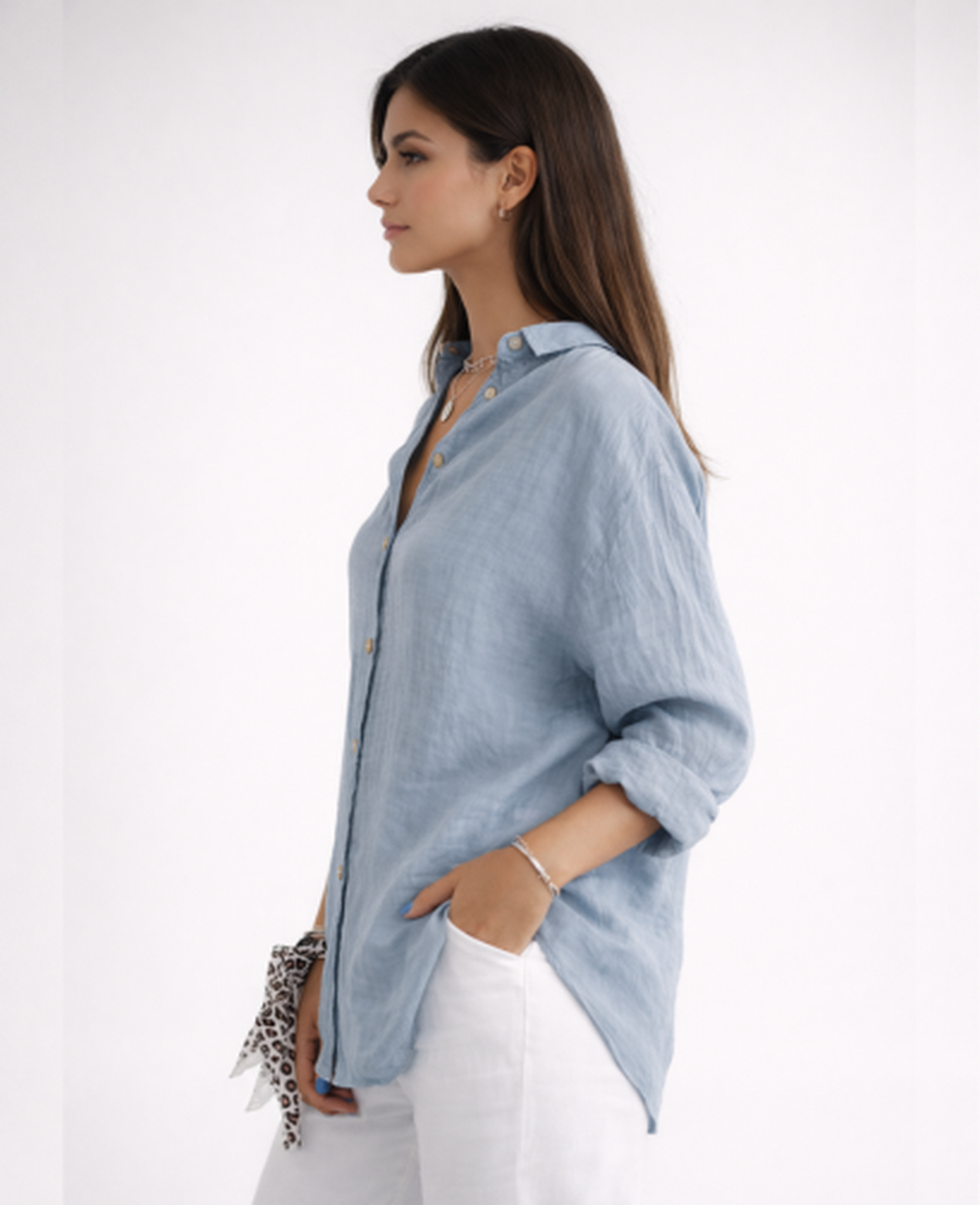 Chemise Femme Fluide – Col Classique & Manches Longues, Élégance Intemporelle Chic