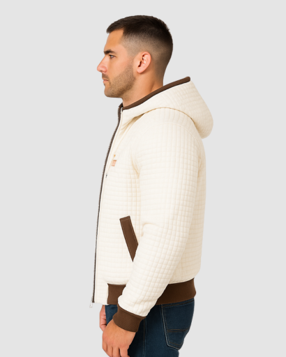 Veste Matelassée Homme Capuche Doublée Sherpa – Confort & Chaleur | Style Automne Hiver